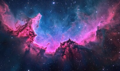 Naklejka premium A beautiful and colorful galaxy with a pink and blue cloud in the middle
