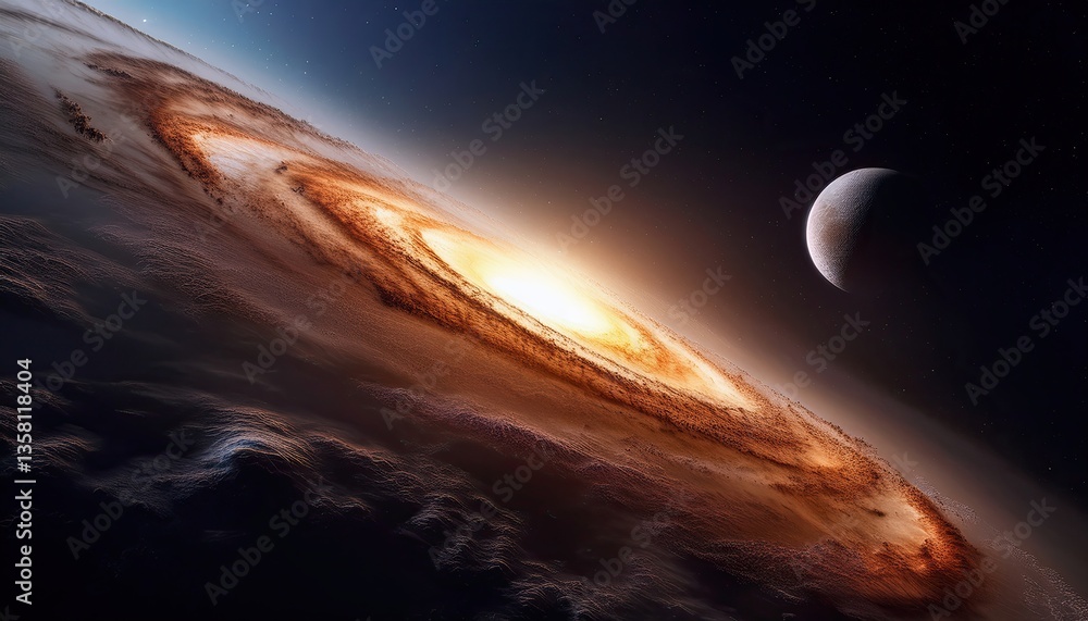 Aufkleber Exploring the wonders of a dwarf galaxy amidst swirling cosmic clouds and distant celestial bodies