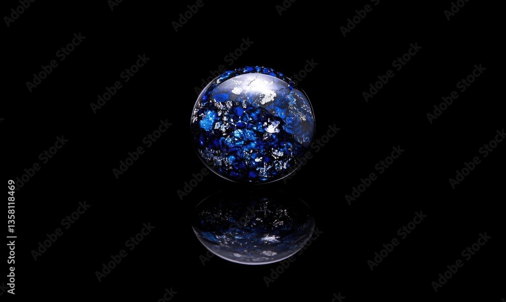 Canvas Prints a blue gemstone with a shiny surface