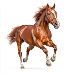 A stunning collection of horses, showcasing their grace and beauty against a pure white background. Perfect for tranquil imagery.