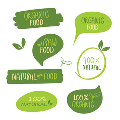 Organic, fresh ,natural, healthy, food, eco, bio, guarantee labels, badge, logo. isolated vector