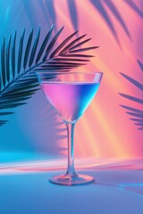 Sleek and modern, this abstract design highlights a cocktail glass against a clean backdrop for your brands appeal.