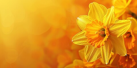 Fototapeta premium A sleek, modern ad featuring a single daffodil, perfect for capturing the essence of spring in style.