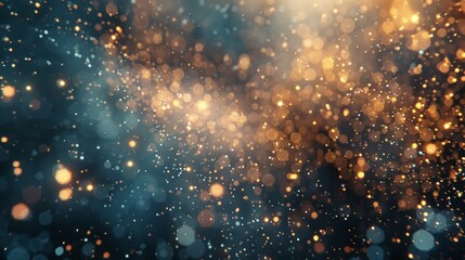 Obraz premium Golden Bokeh Lights Background. Sparkling Glitter Texture. Festive Celebration Design. Abstract Holiday Backdrop.