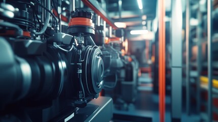 Fototapeta premium Industrial Machinery Component Close Up View