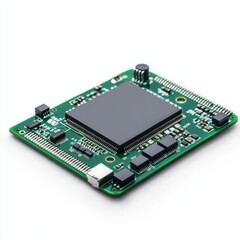 High-Tech Electronic Circuit Board with Microprocessor and Integrated Components for Modern Devices