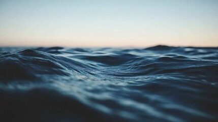 Deep Ocean Waves Underneath A Calm Sky