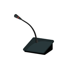 Vector illustration of a black table microphone with a flexible arm.