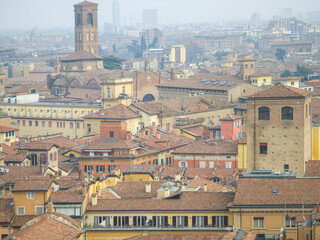 Panorama of Bologna city center, Italy