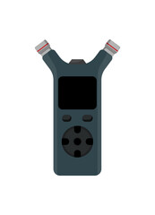 Vector illustration of a gray portable audio recorder.