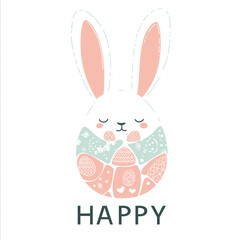 easter bunny with eggs