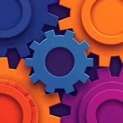 red and yellow gears