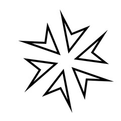 Abstract vector isolated ornament islamic geometry decorative contour lines