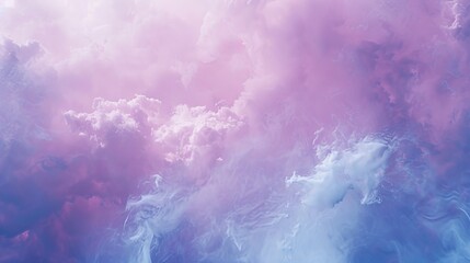 Fototapeta premium Dreamy Sky: Ethereal Clouds In Pastel Purple And Blue, Abstract Sky Background
