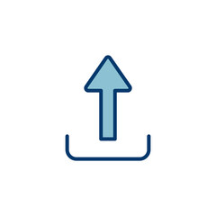 Upload icon vector isolated on white background. Upload sign icon. Upload button. Load symbol.