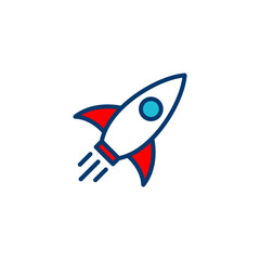 Rocket icon vector isolated on white background. Start Up Concept Symbol. Startup icon