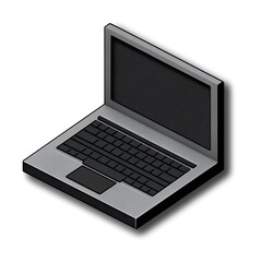 기울어진 각도의 노트북 아이소메트릭 일러스트, AI 생성