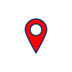 Pin icon vector isolated on white background. Location icon. Map pointer icon. Point. Locator. Address