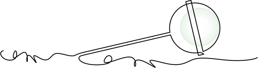 One Line Drawing of Lollipop with Abstract Design