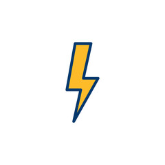 Lightning icon vector isolated on white background. Bolt icon vector. Energy and thunder electric icon
