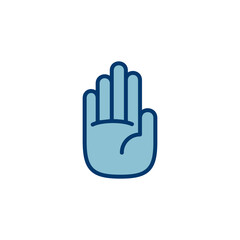 Hand icon vector isolated on white background. Hand gesture. hand stop