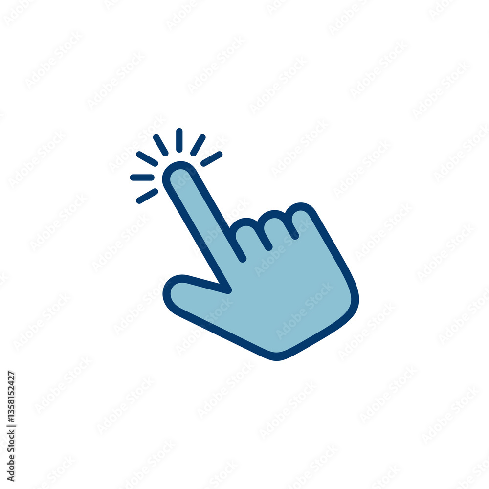 Poster hand cursor icon vector isolated on white background. hand click icon. finger pointer vector