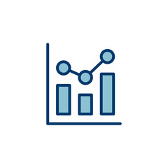 Obraz premium Growing graph Icon vector isolated on white background. Chart icon. Graph vector