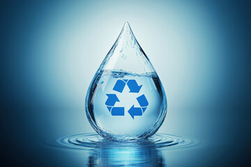 Fototapeta premium Water Recycling: A Drop of Hope for a Sustainable Future. Conserve water, recycle, and protect our precious resources for generations to come.