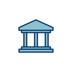 Bank icon vector isolated on white background. bank vector icon, museum, university