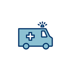 Fototapeta premium Ambulance Icon vector isolated on white background. Ambulance Icon Design. ambulance truck icon vector