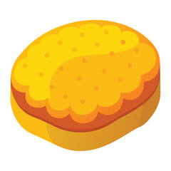 Vector illustration of a sandwich with cheese and sausage