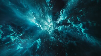 Obraz premium Epic Blue Water Vortex: Abstract Ocean Depth, Underwater Swirls, Aquatic Mystery Backdrop