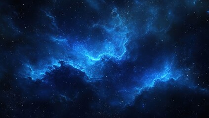 Obraz premium Blue Nebula Space Background with Glowing Stars