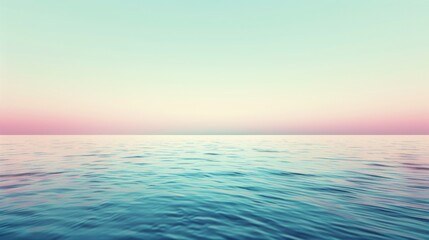 Obraz premium Pastel Ocean Serenity: Calm Water Waves And A Dreamy Sky