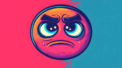 Obraz premium Professional Worried Face Emoji Cartoon Vector Illustration for Marketing Campaigns