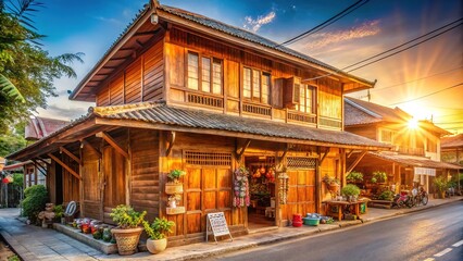 Ban Chiang Souvenir Shop Wooden House Udon Thani Thailand