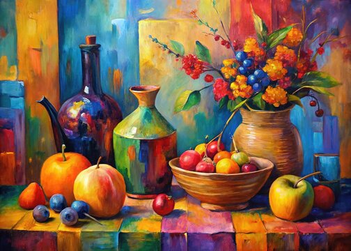 Abstract Still Life Painting - Modern Art