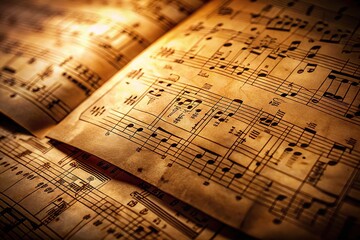Naklejka premium 19th Century Piano Sheet Music - Vintage Score