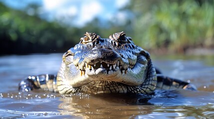 Obraz premium Crocodile populations recover human attacks are increasing How can habitat zoning community awareness and relocation programs balance crocodile conservation with human safety