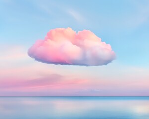 Pink Cloud Sunset Sea Serenity.