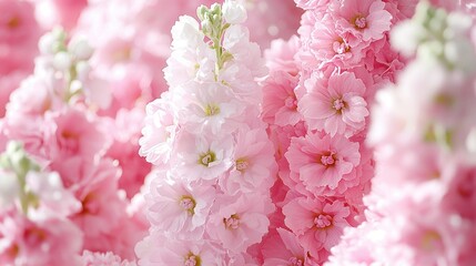 Delicate Pink and White Flowers Cluster