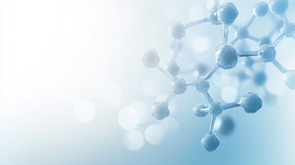 Abstract 3D Molecular Structure Model in Blue