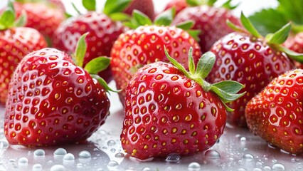 strawberries on a white background