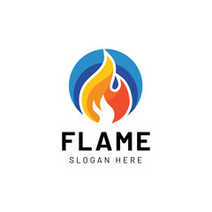 Fire or flame logo design isolated on white background.