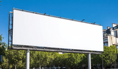 Obraz premium Billboard blank on a highway for advertisement, spring sunny day 