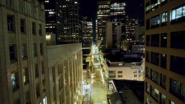 Unique City at Night Rotating Aerial background