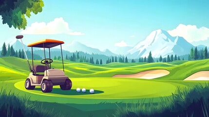 Vintage Golf Club Illustration for Sport Activities and Leisure Vector Artwork