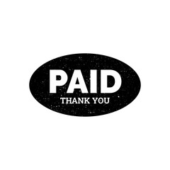 Paid Stamp Vector Illustration isolated on white background.