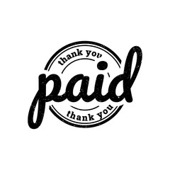 Paid Stamp Vector Illustration isolated on white background.