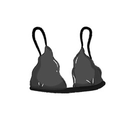 Black Lace Bra Vector Graphic